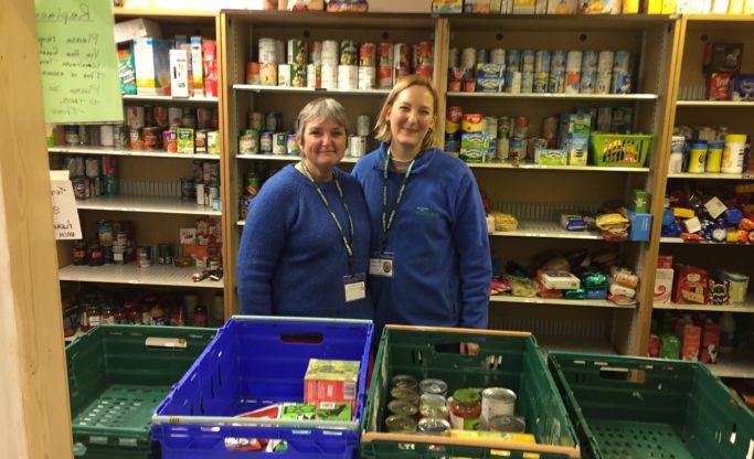 Annette Smith and Joanna Young at Morecambe Bay Foodbank